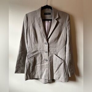 Peruvian Connection Linen Blend Blazer Made In Italy